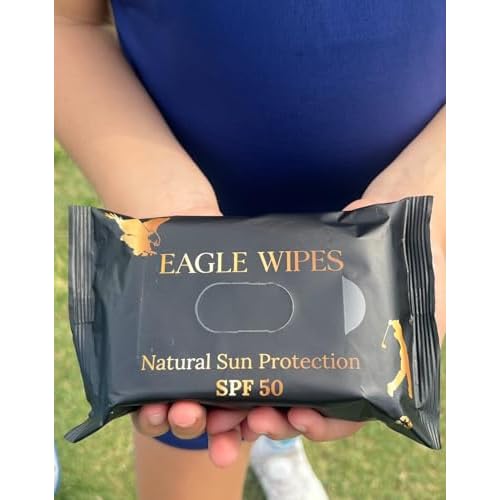 Eagle Wipes Pack, Moisturizer SPF 50, Biodegradable, Waterproof, Sun Protection, Whole Body, Adult