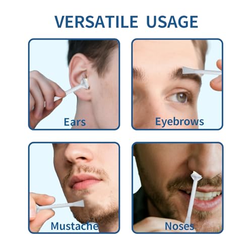 Nose Wax Sticks - 60Pcs Plastic Nasal Cleaning Applicators for Painless Nostril and Eyebrow Hair Removal for Men and Women