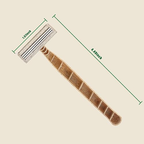 EZ Disposable Razor - 50pcs Eco Friendly Disposable Three Blade Shaving Razor for Men/Women's Grooming, Biodegradable Single-Use Body & Face Shaver for Eco Friendly Product Gifts