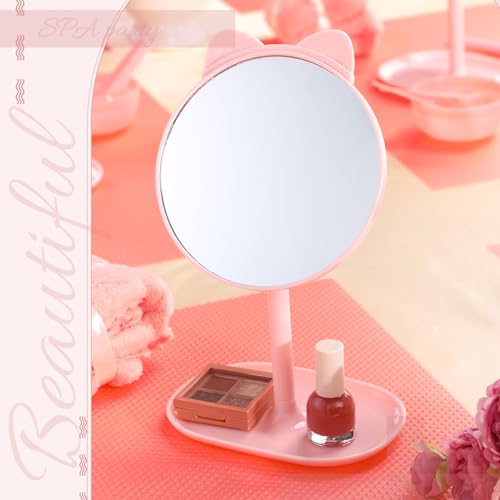8 Pcs Spa Party Supplies Mirror Pink for Sleepover Favors Makeup Mirror for Spa Sleepover Slumber Birthday Party