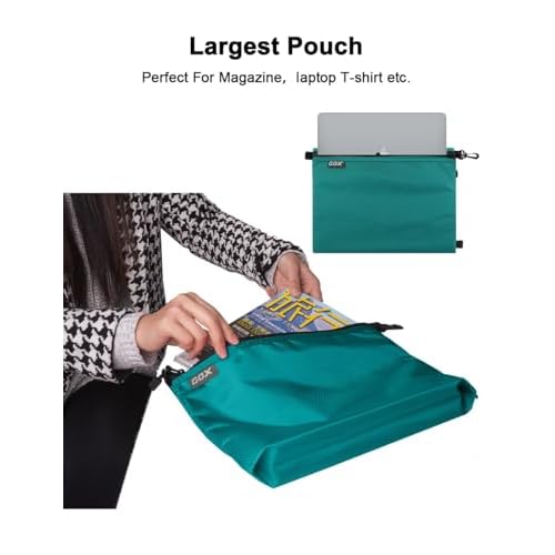 GOX 3 Pack Travel Toiletry Bag for Men Carry On Packing Organizer Zipper Pouch Portable Cosmetic Pouch Accessory Document Electronics (Turquoise)