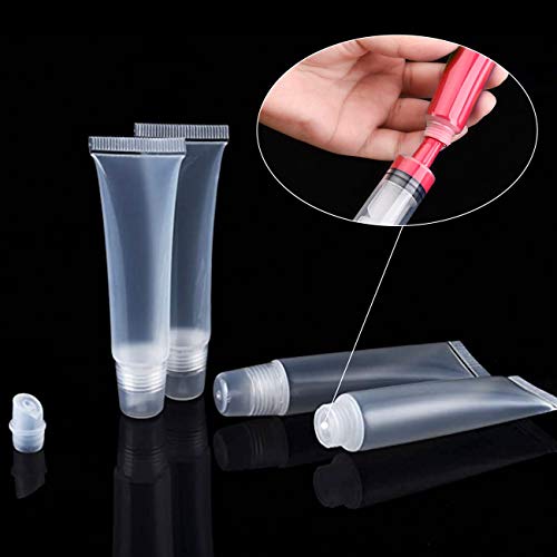Rolybag 22 Packs Empty Lip Gloss Tubes Containers(10ml),Travel empty bottle,Refillable Soft Cosmetic Squeeze Tubes For Women & Girls DIY Lip Gloss Cosmetics