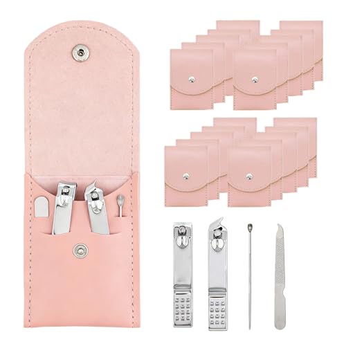 20-Piece Complete Nail Care Kit, Professional Manicure Set with Stainless Steel Tools for Home Use, Travel & Gifts | Portable Nail Clipper Kit in Pink Case (Pink)