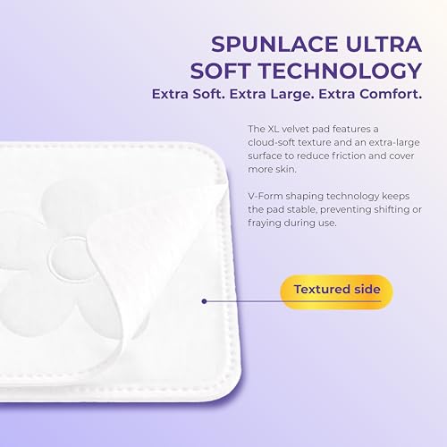 Velvet XL Cotton Pads, Large Size Square Cotton Rounds for Face & Body, Soft Thick Low Lint Makeup Remover Pads, Durable & Absorbent for Toner and Cleansing (500 Counts)