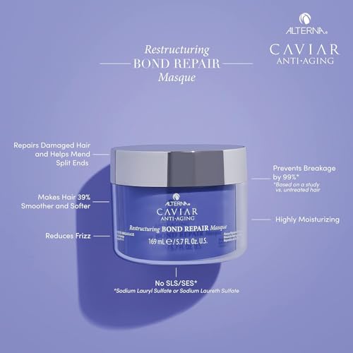Alterna Caviar Anti-Aging Restructuring Bond Repair Masque, 5.7 Ounce | Strengthens & Protects Damaged Hair , 5.68 Fl Oz (Pack of 1)