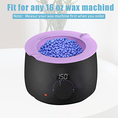 Electric Waxing Kit, Wax Warmer Silicone Liner for Tress Wellness Compatible with 16oz Waxing Kit Melting Wax Bowl for Tress Wellness Wax Warmer or for BLITZWAX Wax Warmer (Purple)