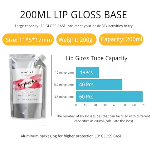 MOCIKE DIY Lip Gloss Making kit for Girl Gifts - 74 PCS DIY Lip Gloss kit Make Your Own Lip Gloss