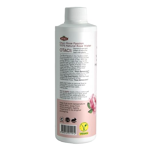 OTACI Rose Passion 100% Natural Rose Water Hydrating Toner, Facial Skin Moisturizer Hydrating Natural Cleanser (250ml)