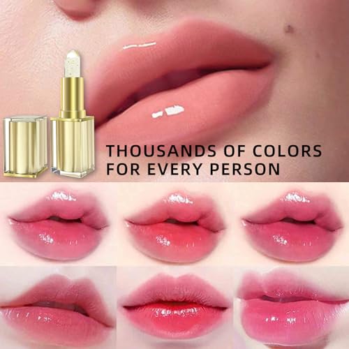 Color Changing Lipstick, Gold Foil Moisturizing Glossy Shine Lip Gloss, Warm Change Color Change Lip Stick, Smudge-proof and Long-lasting (1PCS)