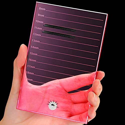 Maitys Eyelash Crystal Pallet Eyelash Extension Pallet Bigger Size Glass False Lash Tray Strip Adhesive Glue Holder(5.9 x 3.94 x 0.31 Inch,Pink)