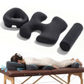 Breast Pillow, Massage Face Down Pillow and Footrest Set, Women's Massage Bolster for Sleeping with Memory Foam Support and Non-Slip Bottom, Home Head, Chest and Foot Cushion for Spa, Bed