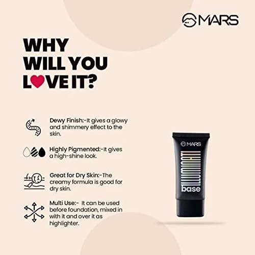 MARS Illuminating Highlighter Makeup Base Primer - 45 ml (PINK BEAM-02)