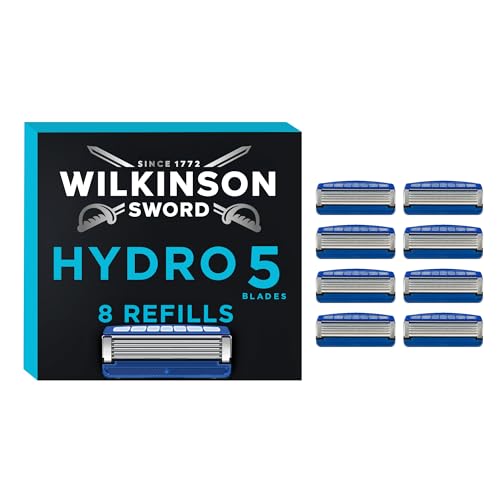 Wilkinson Sword Hydro 5 Skin Protection Regular ? Razor Blades for Men, Blue, Pack of 8