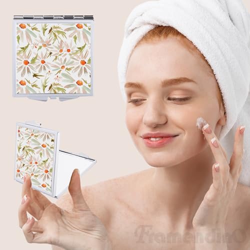 Framendino, 12 Pack Sublimation Folding Compact Mirror Blank Square for Women Makeup Travel Pocket