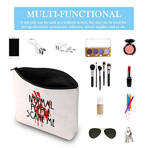 GJTIM Horror Story TV Show Inspired Gift Normal People Scare Me Halloween Party Supplies Makeup Bag (Scare Me bag)