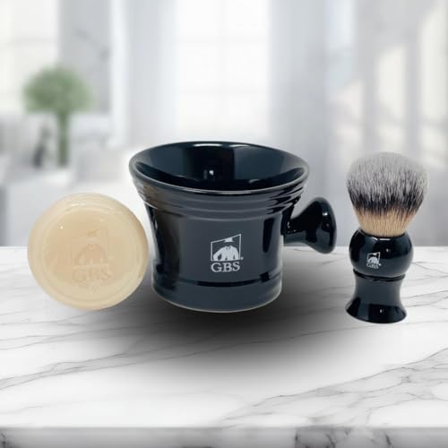 GENTS Professional Straight Razor Shaving Kit - Complete 7-Piece Gift Set with Leather Strop & Ceramic Bowl