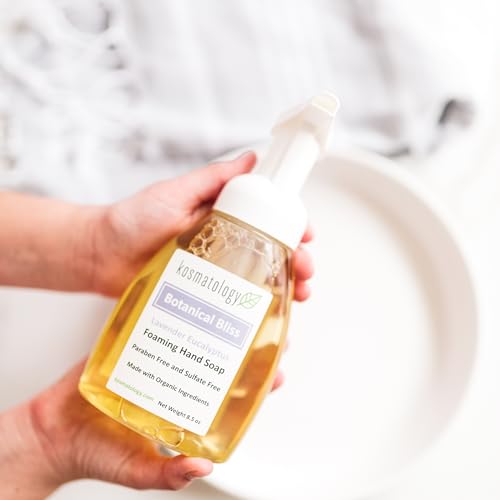 kosmatology Botanical Bliss (Lavender-Eucalyptus) Organic Foaming Hand Soap | Moisturizing Hand Wash | Clean Ingredients, Infused with Essential Oils | 8.5 fl oz