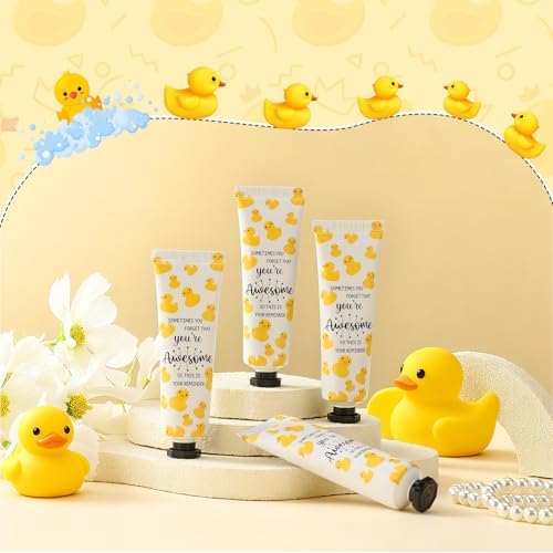 24 Pack Duck Gifts Positive Hand Cream Bulk for Coworker Team Employee Appreciation Women Party Favor Travel Size Mini Lotion Bulk Emotional Support Duck Goodie Bag Stuffer Gifts