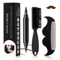 Beard Pencil Filler for Men Black - Beard Pen with Beard Brush & Comb, Barber Pencil Dual-Head Beard Filler with 4-Fork-Tip Waterproof Grooming Kit for Men, Gifts for Men (Dark Brown)