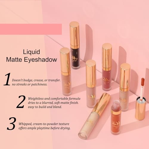 MAEPEOR Matte Liquid Eyeshadow 8 Colors Naked Smooth Creamy Eyeshadow Long Lasting and Waterproof Lightweight Cream Eye Shadow (P09 Oleander)