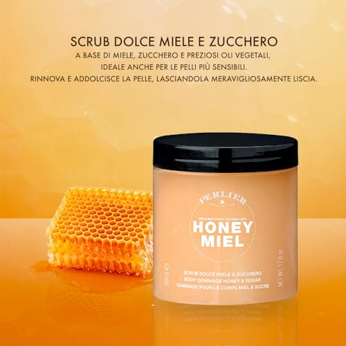 Perlier Honey Miel Scrub Corpo Dolce Miele e Zucchero Gommage Corpo 500gr, Made in Italy [Italian Import]