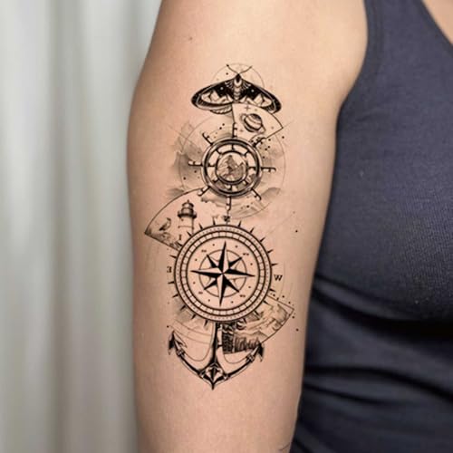 Temporary Tattoos Animal Viking tribal tattoo Totem sticker,16 Sheets Waterproof Long Lasting Fake tattoo for Men Arm Q781