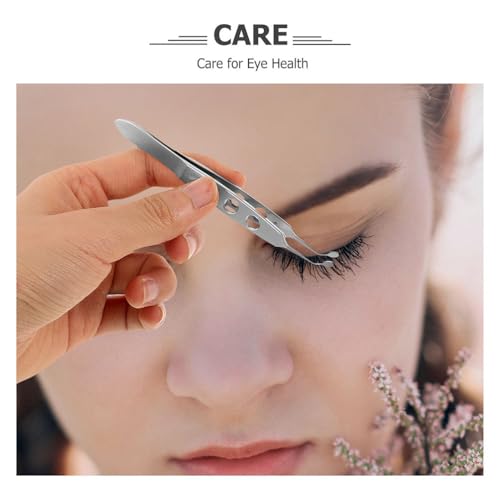 2Pcs Stainless Steel Eyelid Tweezers Eye Care Tool for Meibomian Gland Expressor and Eyelid Blockage Removal Portable Eye Treatment Tweezers