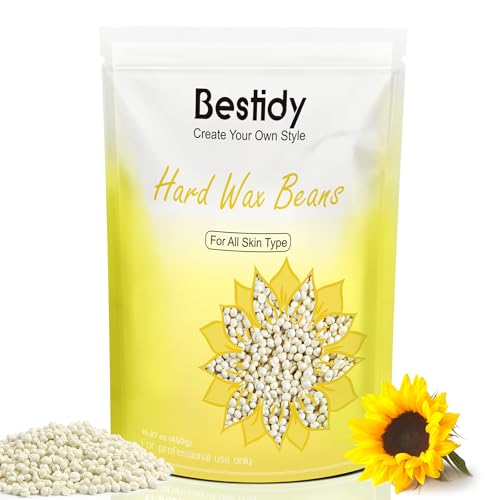 Bestidy Hard Wax Beads for Hair Removal, Sunflower Scent, Wax Beads 450g
