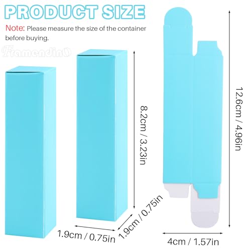 Framendino, 50 Pack Blue Kraft Lipstick Boxes Rectangle Reusable Lip Balm Packaging Cases Gift Wrapping Box for DIY