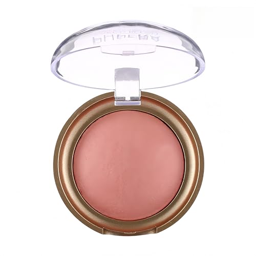 MAEPEOR Powder Baked Blush 6 Colors Natural Glow Marbleized Baked Powder Blush Lightweight Buildable Shimmer Blusher (03 ETHEREAL)