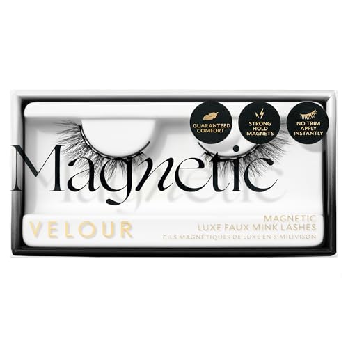 Velour Magnetic Eyelashes, Luxurious False Lashes, Reusable Eyelashes, Wear up to 30x & Vegan, All Eye Shapes, Natural Lashes, Magnetic Eyeliner not Included (She's A Magnet)