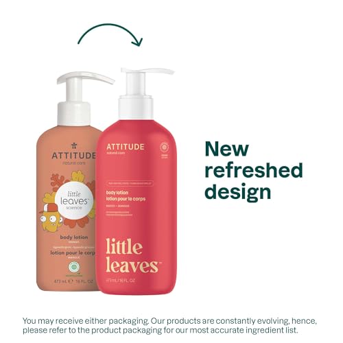 ATTITUDE Body Lotion for Kids, EWG Verifed Moisturizer, Dermatologically Tested, Plant and Mineral Based Cream, Vegan, Mango, 16 Fl Oz