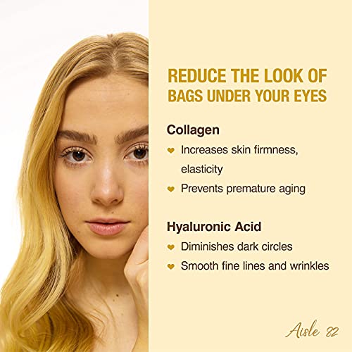30 Pairs 24K Gold Under Eye Patches for Women ? Collagen Gold Masks for Dark Circles and Puffiness - Under Eye Bags Treatment