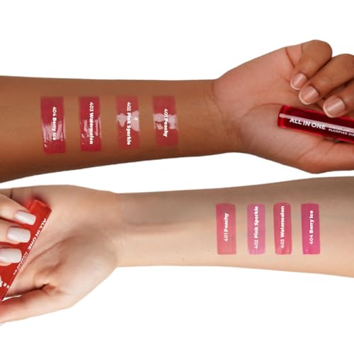 Lamel All-in-One Lip Oil - Lightweight, No-Sticky, Tinted, Plumping, Hydrating Lip Gloss - Lip Balm for Day & Night Use, Long-Lasting Lip Stain, Lip Glow Oil, Lip Plumper Tint - Pink Sparkle ¢à402