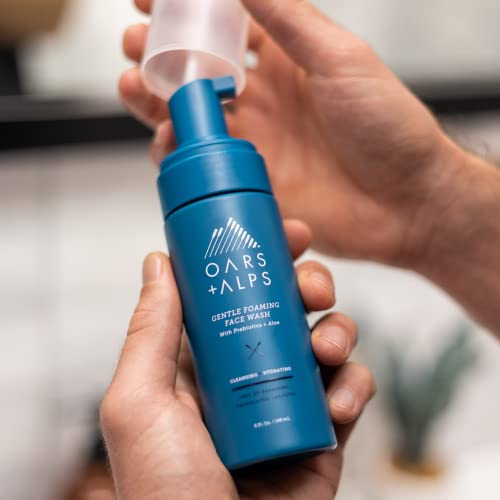 Oars + Alps Gentle Foaming Face Wash and Moisturizer, Dermatologist Tested Skin Care Infused with Prebiotics and Aloe, 5 Fl Oz