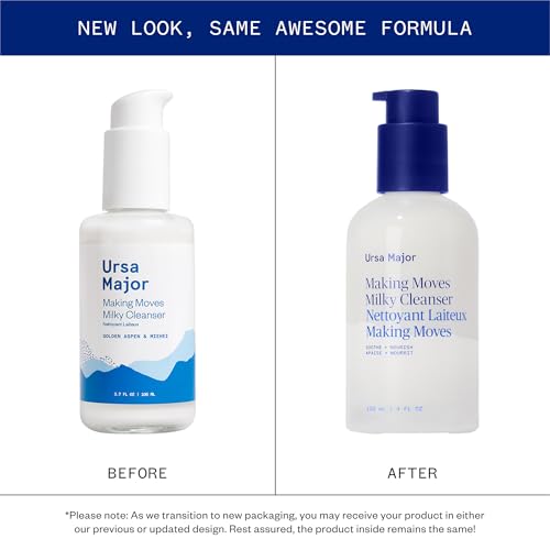 Ursa Major Making Moves Milky Cleanser | Natural, Vegan & Cruelty Free | Daily Non-Foaming cleanser for Normal to Dry & Sensitive Skin | For Men & Women | 4.0 ounces