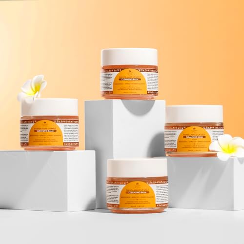 Nature Spell Papaya Cleansing Balm, Gently Removes Makeup & Hydrates Skin, Infused with Bakuchiol & Apricot, Vegan, For All Skin Types, 3.38 Fl Oz