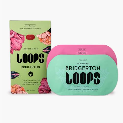 LOOPS Beauty Bridgerton¢â NETFLIX In The Garden Set -The Best Hydrogel Face Masks for Every Skin Moment Face Mask - 2 Hydrating Masks - Clean Slate and Double Take - All Skin Types, 2pc