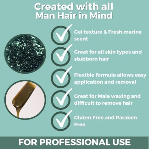 Cirepil - Homme - 800g / 28.22 oz Wax Beads Bag - Fresh Marine Scent - Flexible Formula for Male, Easy Application and Removal