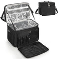 Hairstylist Travel Bag, Large Capacity Hairdressing Bag with Detachable Dividers, Professional Cosmetology Bag for Hairstylists with Dual-Layer Design, Hair Tools Organizer for Travel - Black