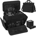 Extra Large Makeup Case with 4 Removable Pouches, Professional Make up Train Case, Travel Cosmetic Bag for Makeup Artist with Shoulder Strap and Handle (Black)£¨Bag only£©