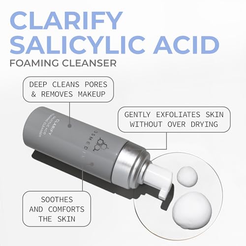 COSMEDIX Clarify Salicylic Acid Foaming Face Wash ? Gentle Exfoliating Cleanser for Sensitive & Blemish-Prone Skin ? Aloe Vera Formula for Glowing, Balanced Skin ? 145 ml / 5 fl oz