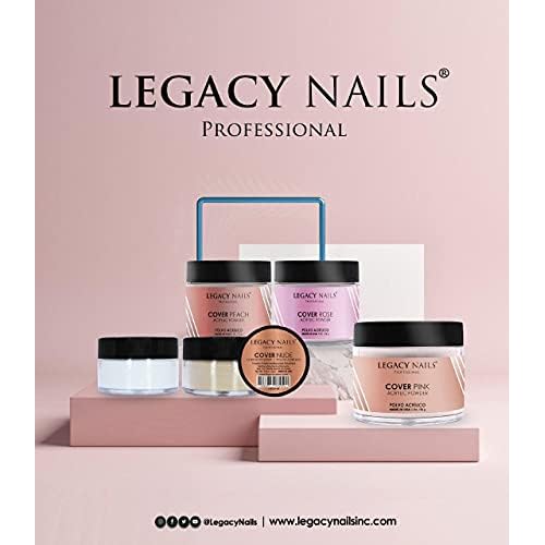 Legacy Nails Professional Cover Acrylic Powder, 8 ounces - Ideal For French Nail Art, Create Nail Art, Nail Extension That Provide a Healthy, Natural Look To Nails (BABY WHITE)