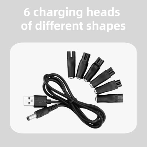 7 PCS Power Cord 5V Replacement Charger USB Adapter Compatible with Electric Hair Clippers, Beard Trimmers, Shavers, Beauty Instruments, Desk Lamps, Purifiers