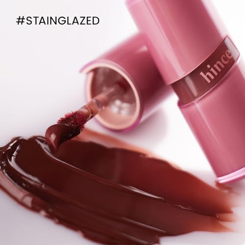 HINCE Raw Glow Lip Tint - Stain Glazed, Glossy Dewy Lip Gloss, Non Sticky & Long Wearing for Natural Glass Glow, Hydrating, Moisturizing Liquid Lipstick, Vegan, 0.13 fl.oz. (RAW FIG, 12)