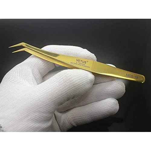 Vetus MCS Makeups Tweezers for Beauty Eyelashes Grip Picking Selection Works (MCS-19)