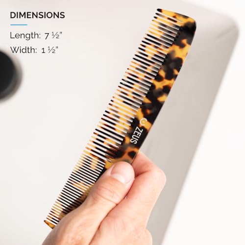ZEUS 7.5¡± Large Beard & Mustache Comb, Handmade Saw-Cut Comb for Men¡¯s Grooming, Anti-Static, Ultra-Smooth Finish for Snag-Free Styling (Traditional) C11