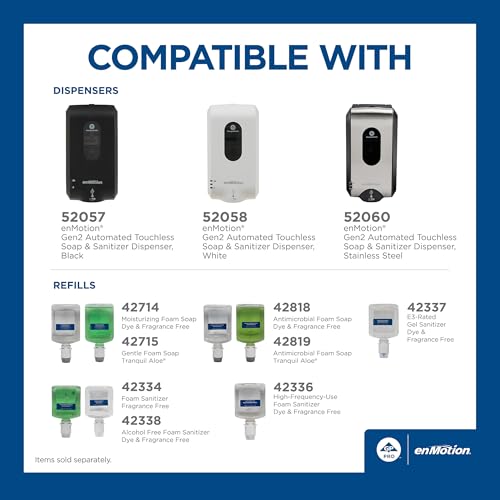 enmotion Gen2 Moisturizing Foam Soap Dispenser Refills by GP PRO (Georgia-Pacific), Tranquil Aloe, 2 Bottles Per Case, 42715