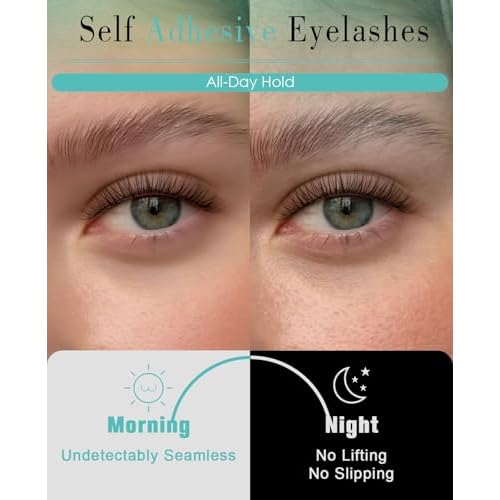 Obeyalash Self Adhesive Eyelashes Natural Look,Waterproof Stick on False Eyelashes,Easy Strip Lashes for Beginners,Reusable Glueless Lashes for Daily Work & Travel (L08 Doll Eye 10mm)