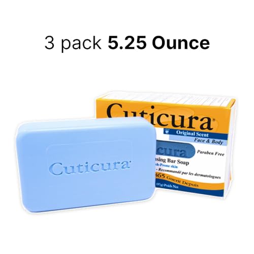 Cuticura Official Deep Cleansing Face and Body Soap - 5.25 oz (Pack of 3)